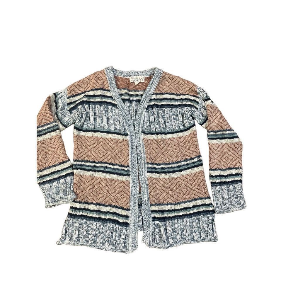 Pink Republic girls pink & gray open cardigan knit size 14‎